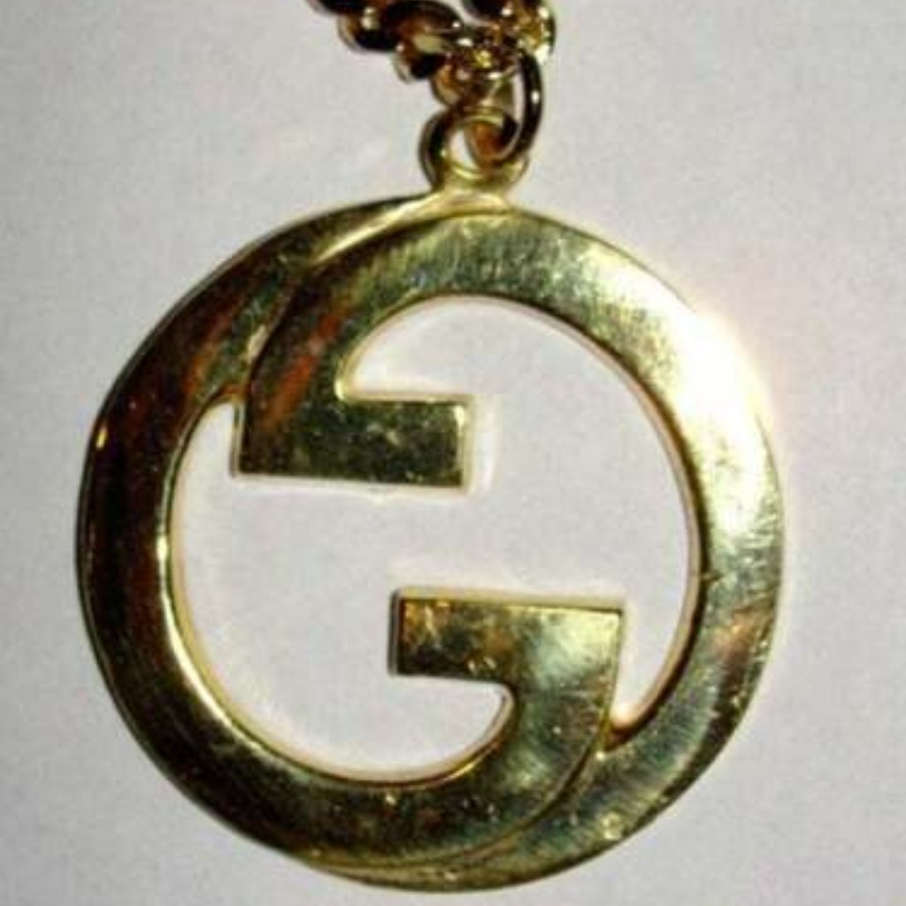Large 18 Kt Gold Plated Gucci Pendant Necklace